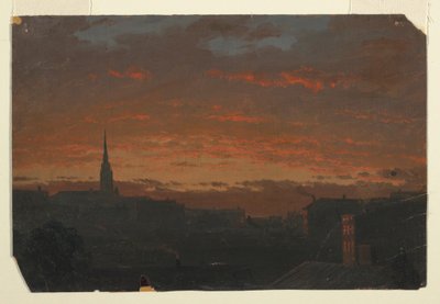 Piirros, Auringonlasku Hudsonissa, New York, n. 1860. tekijältä Frederic Edwin Church