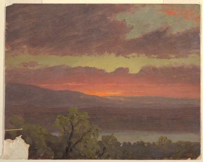 Piirros, Auringonlasku Jamaikalla, Länsi-Intia, 1865-66. tekijältä Frederic Edwin Church