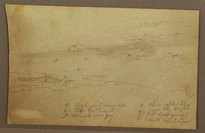Piirros, auringonlasku, mahdollisesti 1860-luku tekijältä Frederic Edwin Church