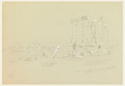 Piirros, temppeli ja Semua [nykyinen as-Samu] kaukana, 17. helmikuuta 1868. tekijältä Frederic Edwin Church