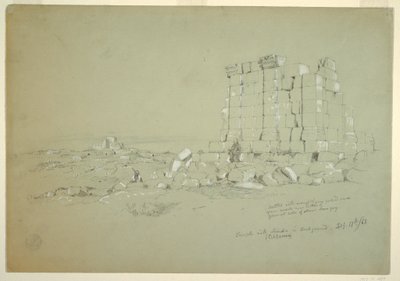Piirros, temppeli ja Semua [nykyinen as-Samu] kaukana, 17. helmikuuta 1868. tekijältä Frederic Edwin Church