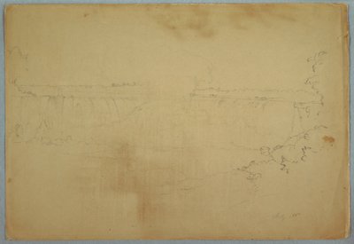 Piirros, The Canadian Falls, heinäkuu 1856 tekijältä Frederic Edwin Church