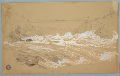 Piirros, Rotko, Niagara, Katse kohti riippusiltaa tekijältä Frederic Edwin Church