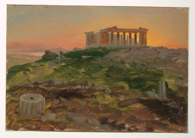 Piirros, Parthenon kaakosta, huhtikuu 1869. tekijältä Frederic Edwin Church