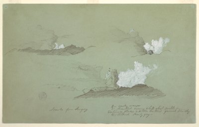 Piirros, Kolme tutkimusta Sangay-tulivuoresta, heinäkuu 1857. tekijältä Frederic Edwin Church