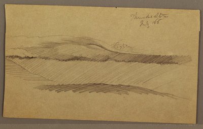 Piirros, Ukkosmyrsky harjanteen yllä, heinäkuu 1866 tekijältä Frederic Edwin Church