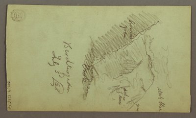Piirustus, tornit, katot, katto, katto, heinäkuu 1868. tekijältä Frederic Edwin Church