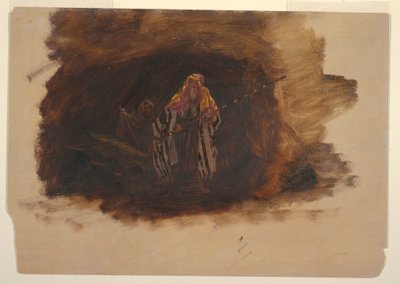 Piirros, Kaksi beduiinia, 1874 tekijältä Frederic Edwin Church