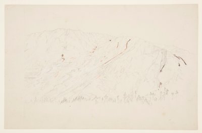 Piirros, Suuren altaan yläosa, Katahdin-vuori, syyskuu 1877. tekijältä Frederic Edwin Church
