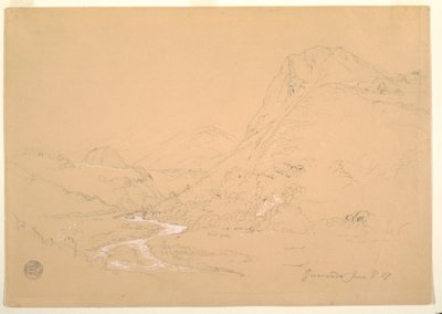 Piirros, laakso lähellä Guarandaa, 3. kesäkuuta 1857. tekijältä Frederic Edwin Church
