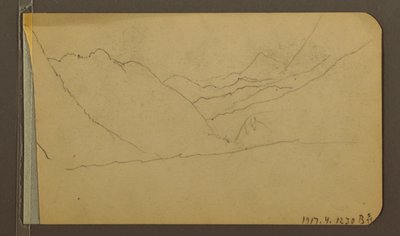 Piirros, laakso; Kääntöpuoli: vuorenhuippu, 1889 tekijältä Frederic Edwin Church