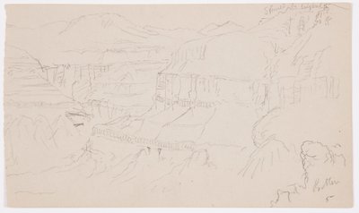 Piirros, El Jemenin laakso, 20. helmikuuta 1868. tekijältä Frederic Edwin Church