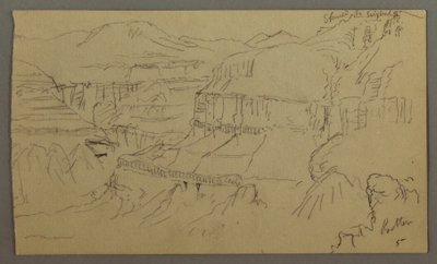 Piirros, El Jemenin laakso, 20. helmikuuta 1868. tekijältä Frederic Edwin Church