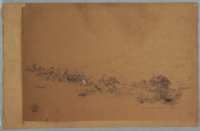 Piirros, laakso ja McAllistersin sahalaitos, Kolumbia, kesäkuu 1853. tekijältä Frederic Edwin Church
