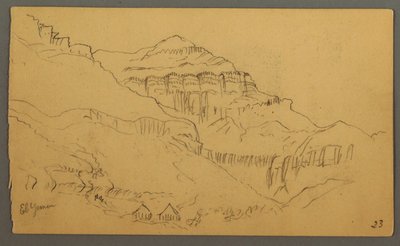 Piirros, Valleyside, helmikuu 1869  tekijältä Frederic Edwin Church