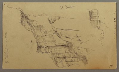 Piirros, Näkymä Wady el-Arabahin poikki, 20. helmikuuta, mahdollisesti 1868. tekijältä Frederic Edwin Church