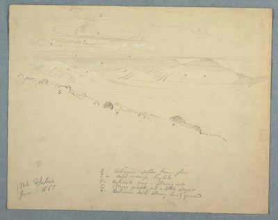 Piirros, Näkymä Salus-vuorelta, Jamaika, kesäkuu 1865. tekijältä Frederic Edwin Church