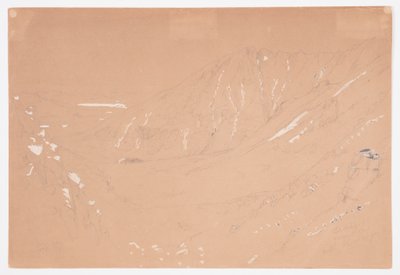 Piirros, Näkymä kohti Great Basinia, Katahdin-vuori, syyskuu 1877. tekijältä Frederic Edwin Church