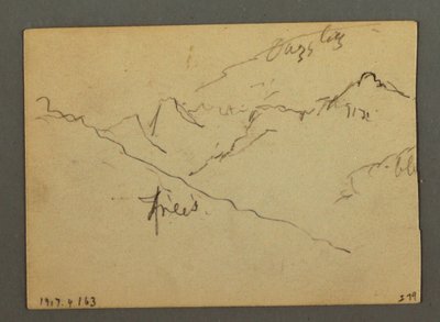 Piirros, Vesiputous Veneyn ja Sionin välissä, Rhone-laakso, Sveitsi, elokuu 1868. tekijältä Frederic Edwin Church