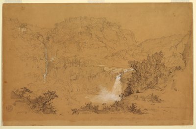 Piirros, Vesiputoukset Haciendan lähellä, Chillo, Ecuador, 26. kesäkuuta 1857. tekijältä Frederic Edwin Church