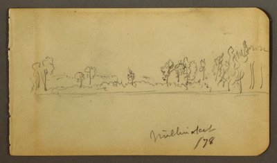 Piirros, Metsäinen ranta, 1878 tekijältä Frederic Edwin Church