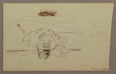 Piirros, Metsäinen rinne, Hill country, 1863 tekijältä Frederic Edwin Church