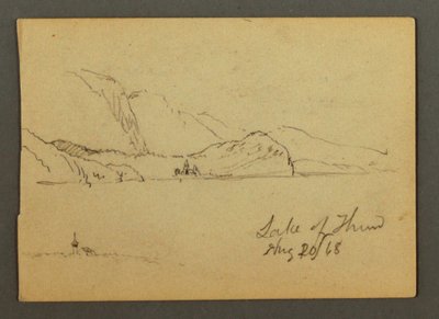 Piirros, Thuninjärvi, Bernin Oberland, 20. elokuuta 1868. tekijältä Frederic Edwin Church