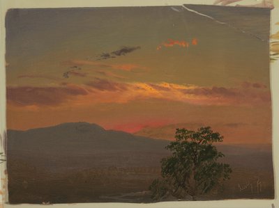 Maisema auringonlaskun aikaan, Hudson, N.Y. tekijältä Frederic Edwin Church