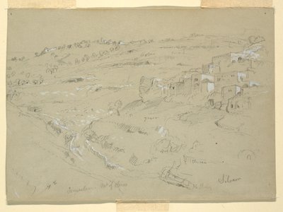 Öljyvuori, Betania, Siloam ja Jerusalem, Palestiina [Betania ja Silwan, Itä-Jerusalem ja Jerusalem, Israel] tekijältä Frederic Edwin Church