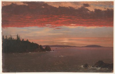 Schoodicin niemimaa Mount Desertistä auringonnousussa tekijältä Frederic Edwin Church