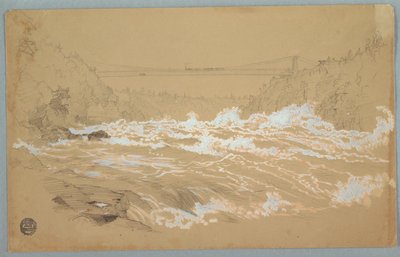 Niagaran rotko, näkymä riippusillalle tekijältä Frederic Edwin Church