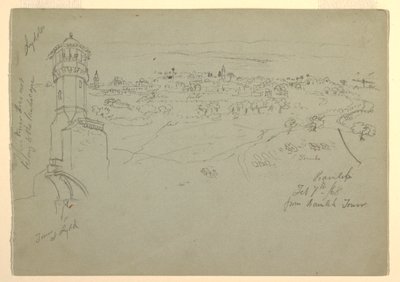 Näkymä tornista Lyddassa, Palestiinassa [Ramleh, Israel] tekijältä Frederic Edwin Church