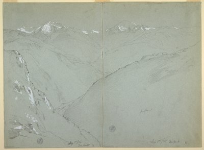 Laaksomaisema lumihuippuisilla huipuilla, Bernin Alpit, Sveitsi, osa 1 tekijältä Frederic Edwin Church
