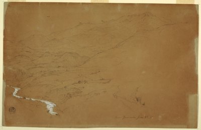 Valley With a Stream ja Houses, lähellä Guarandaa, Ecuador tekijältä Frederic Edwin Church
