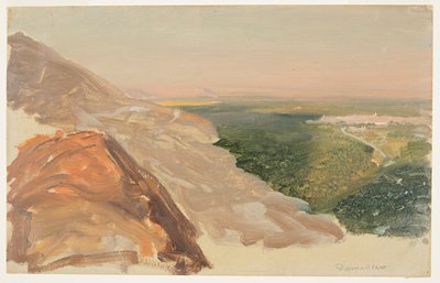 Näkymä tasangolle Damaskoksen kanssa, Syyria, vuorilta. tekijältä Frederic Edwin Church