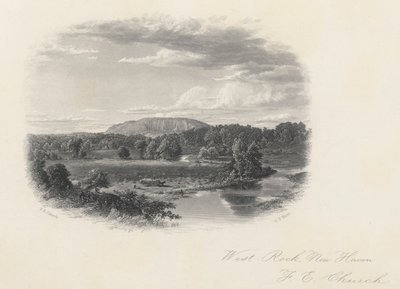 West Rock, New Haven tekijältä Frederic Edwin Church