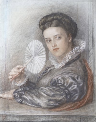 Naisen pää (liitu) tekijältä Frederic James Shields