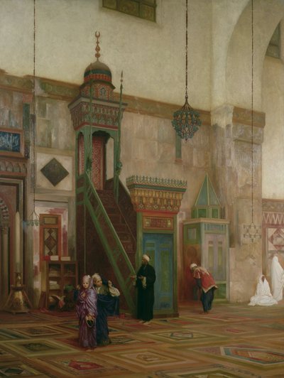 Yksityiskohta suurmoskeijan sisätiloista, Damaskos, 1873-75. tekijältä Frederic Leighton