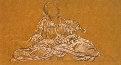 Study for the Dance (mustavalkoinen liitu paperille) tekijältä Frederic Leighton