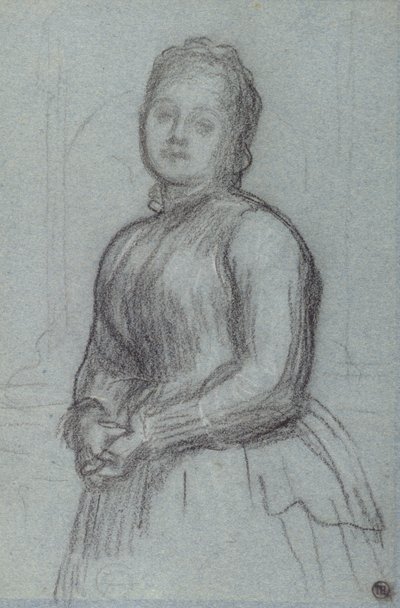 Study for the Portrait of Hannah, kreivitär Rosebery, n. 1880 (liitu paperille) tekijältä Frederic Leighton