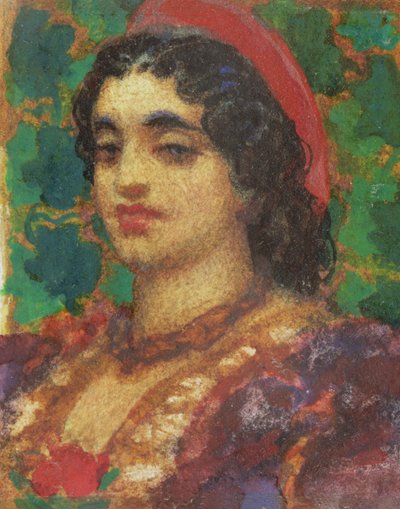 Tutkimus naisen päästä (wc ja vartalon väri paperilla) tekijältä Frederic Leighton