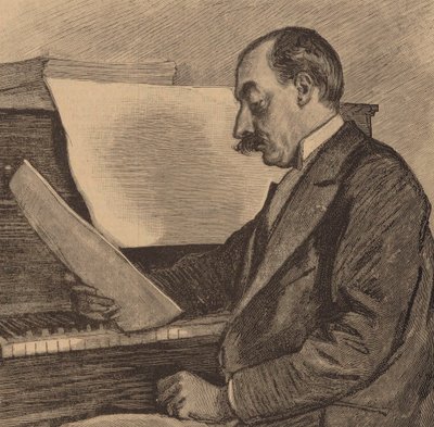 Pianistin ja säveltäjän André Messagerin muotokuva 1853-1929, 1891. tekijältä Frederic Regamey