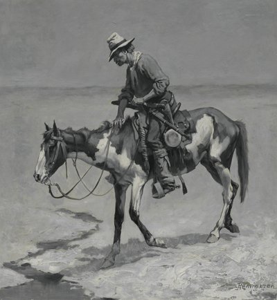 Teksasin poni, 1889 (öljy sommitelmalevylle) tekijältä Frederic Remington