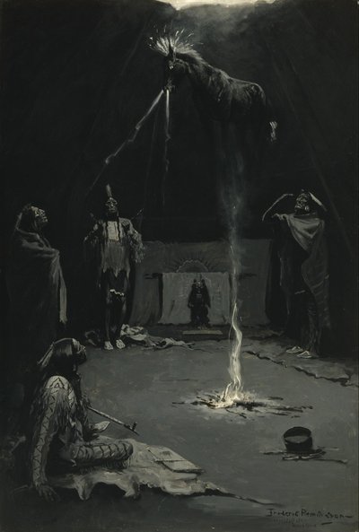 Intiaanien tulijumala (Lääkehevosen meno) tekijältä Frederic Remington