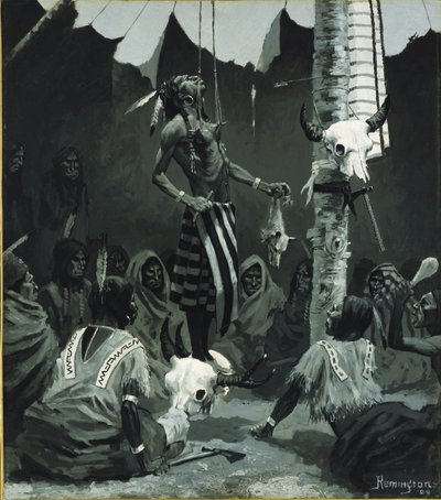 Mandanin vihkimisseremonia tekijältä Frederic Remington