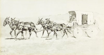 Yksi Williamsonin vaiheista, n. 1892 (kynä ja sivellin ja musta muste ja kiinalainen valkoinen paperilla) tekijältä Frederic Remington
