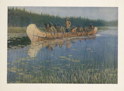 Pierre-Esprit Raddison (1636 - 1710), Colliers Weeklystä, pub. 1906 tekijältä Frederic Remington