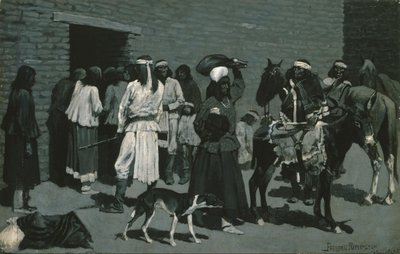 Intialainen kylä tekijältä Frederic Remington