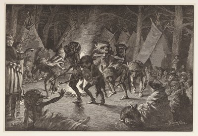 The Buffalo Dance, Harpers Weekly, pubi 1887 tekijältä Frederic Remington