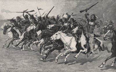 Varaus aurinkonapalla tekijältä Frederic Remington